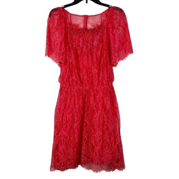 Free People Beaded Lace Vintage Style Mini Dress Large - Picture 1 of 10